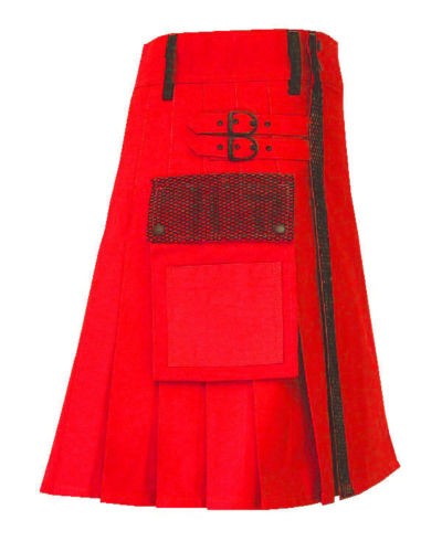 Net Red Utility Kilt