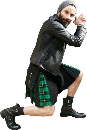 Hybrid Black Tartan Kilt