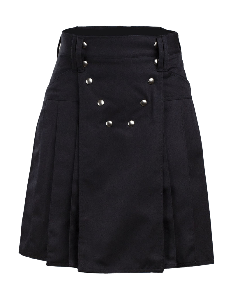 Rowdy Utility Kilt | Beautiful Front Apron | Precious Silver Metal Buttons