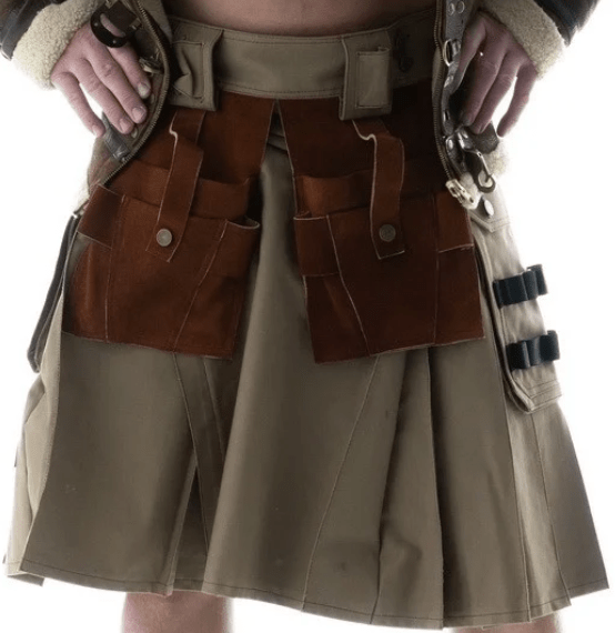 Carpenter's Pro Tool Kilt Utility Leather Pockets Durable Stitching
