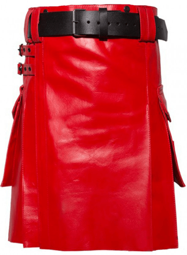 Red Leather Utility Kilt