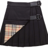 Women Black Tartan Hybrid Skirt