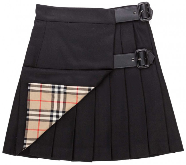 Women Black Tartan Hybrid Skirt