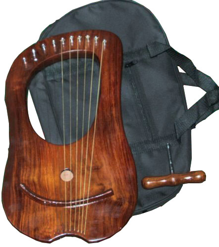 Simple Rosewood 10 Strings Lyre Harp