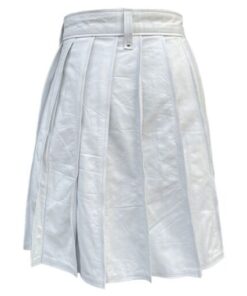 White Leather Kilt For Men